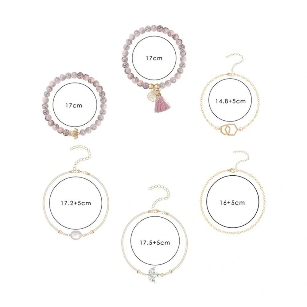*NOLANI* 6-Pc Pink x Turtle Fashion Bracelet Set